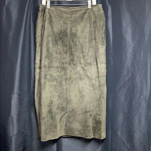 St. John’s Bay Army green suede skirt. Beautiful!